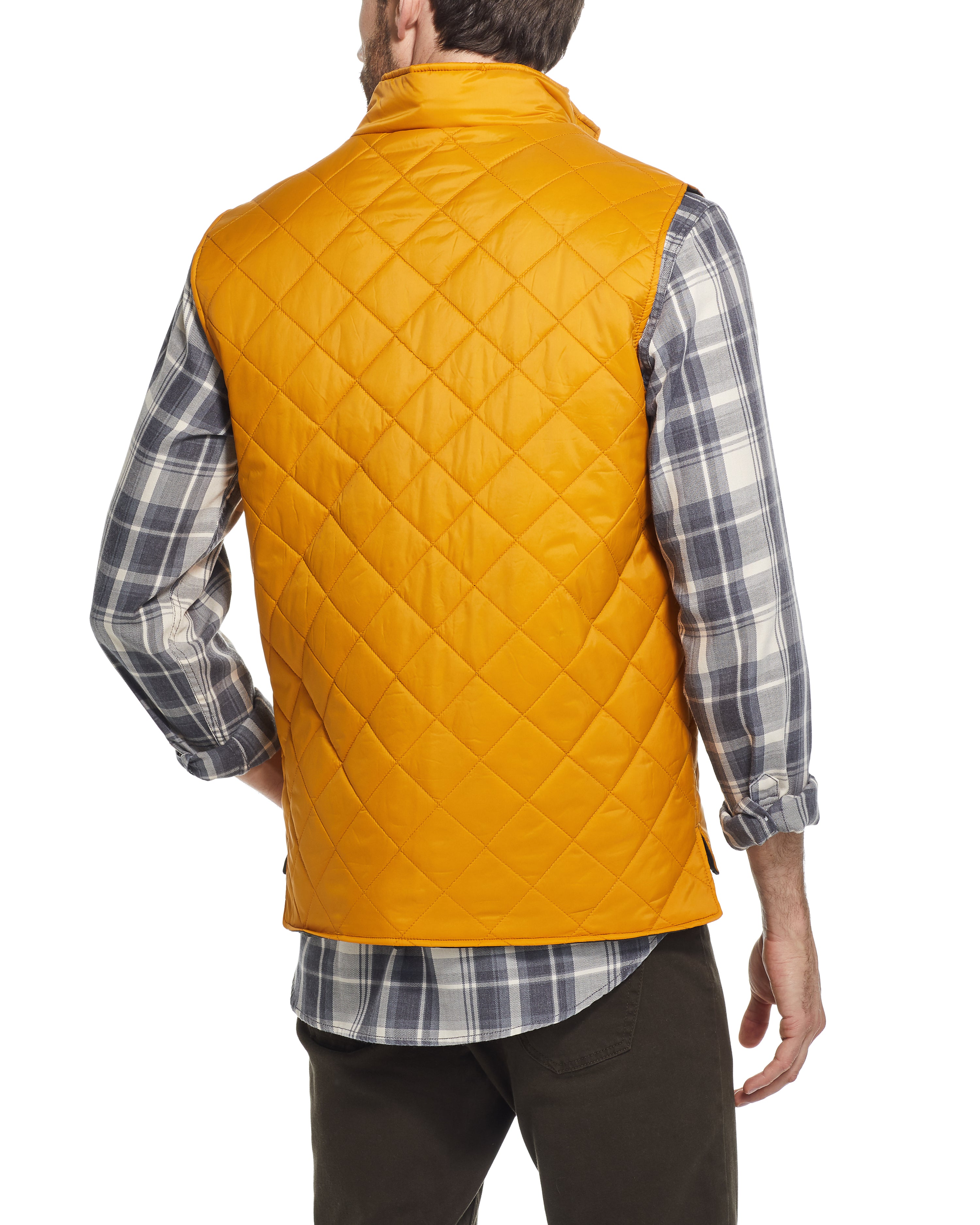 DIAMOND QUILTED VEST IN INCA GOLD
