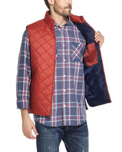 Diamond Quilted Vest in Red Ochre