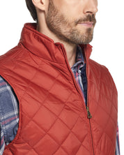 Diamond Quilted Vest in Red Ochre