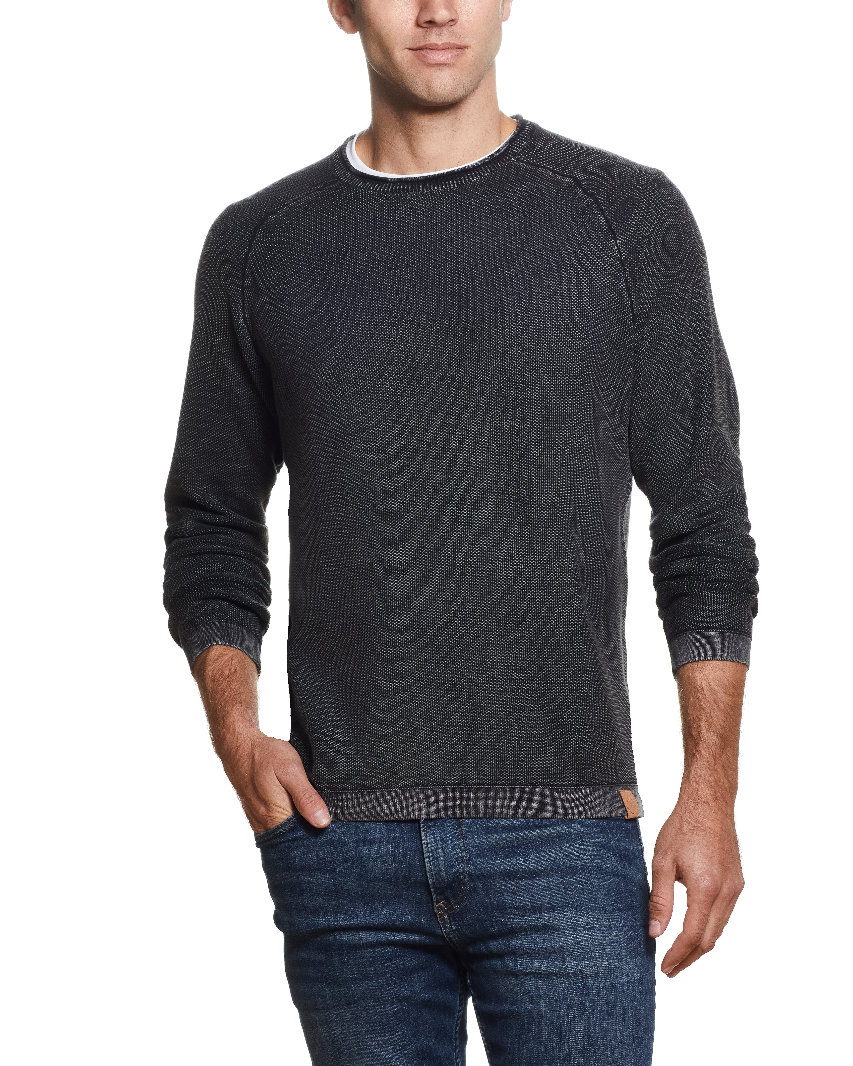 STONEWASH RAGLAN CREW IN EBONY | Sweaters | Weatherproof Vintage