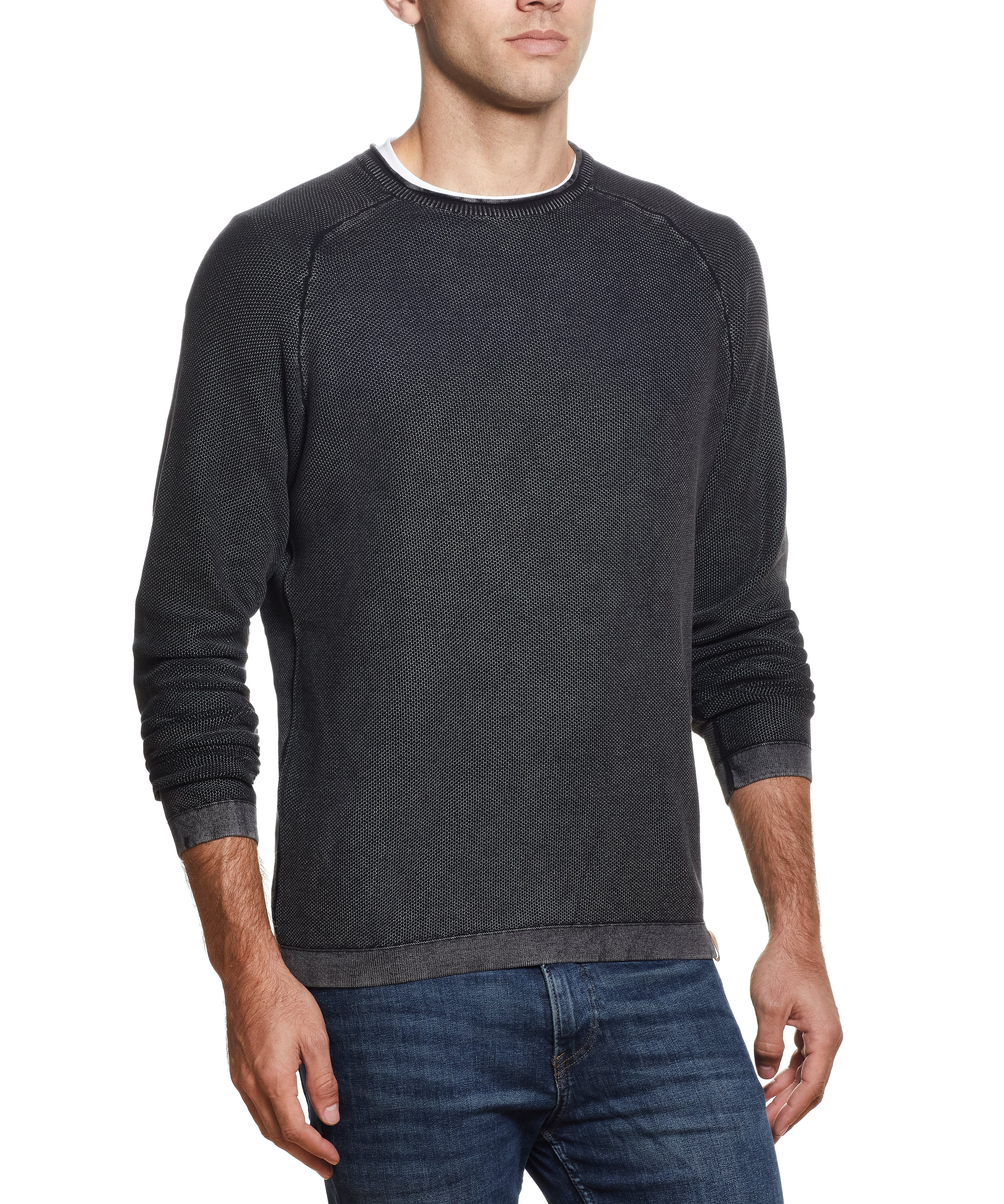 STONEWASH RAGLAN CREW IN EBONY | Sweaters | Weatherproof Vintage