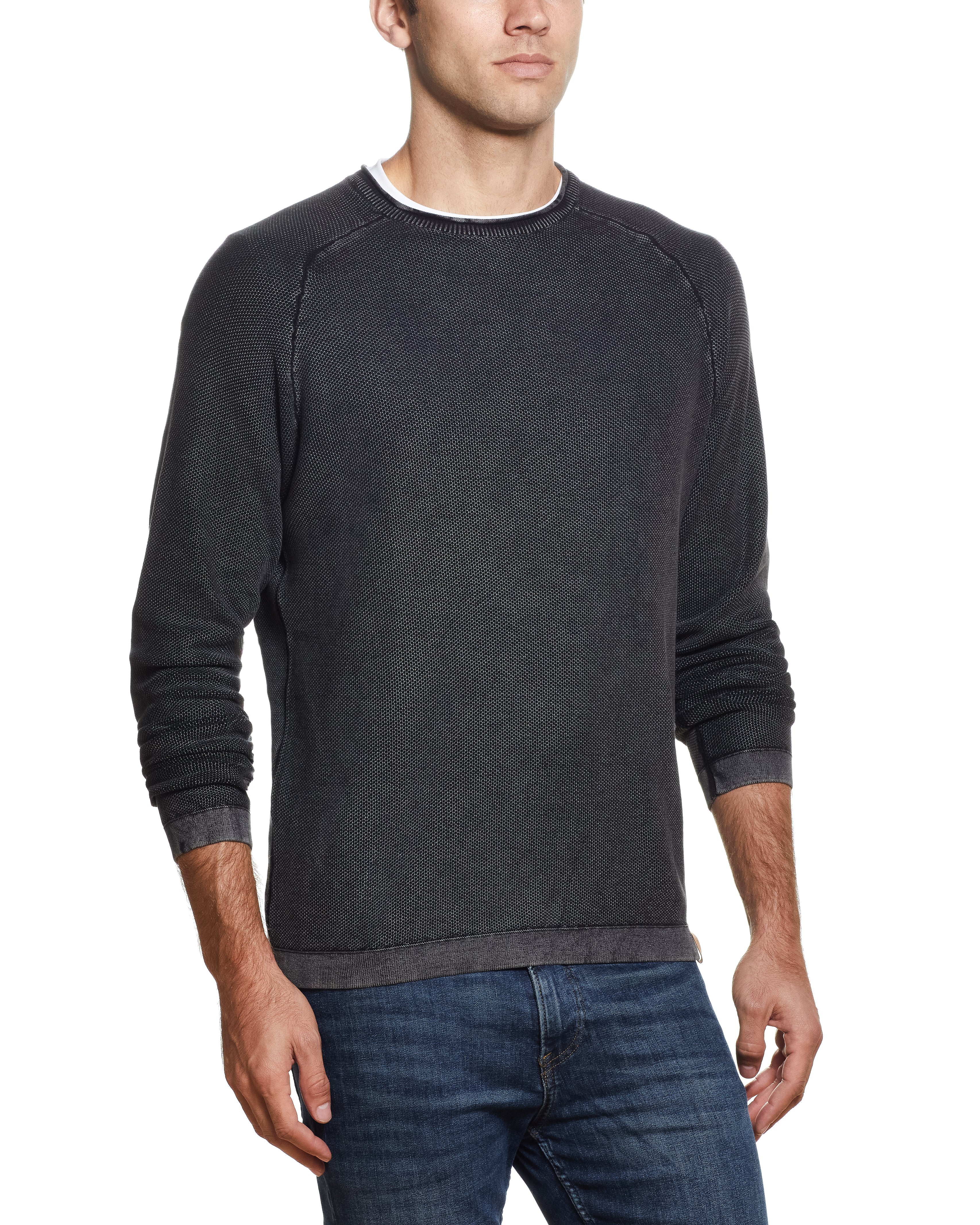 STONEWASH RAGLAN CREW IN EBONY | Sweaters | Weatherproof Vintage