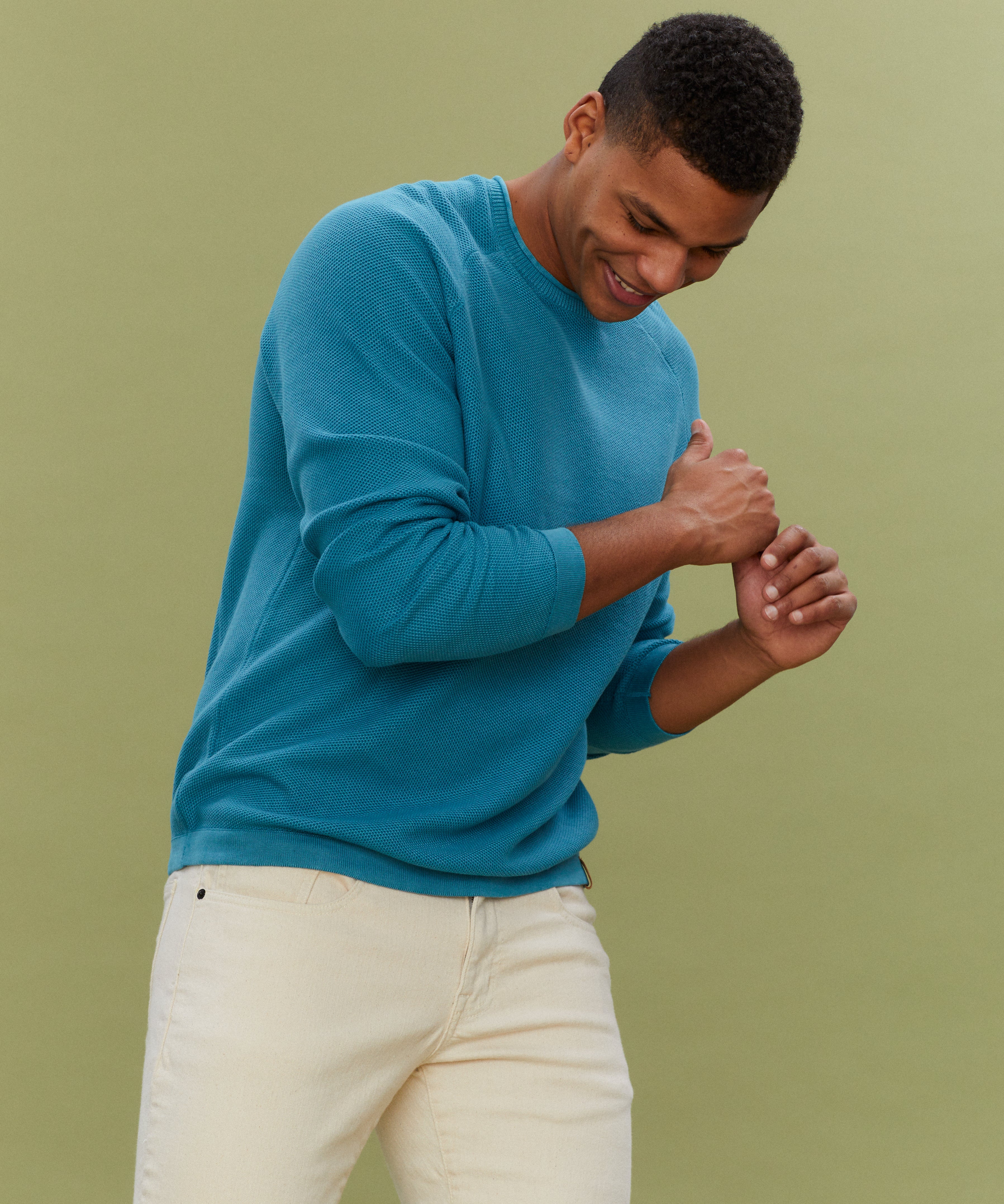 Stonewash Raglan Crew In Hydro | Sweaters | Weatherproof Vintage
