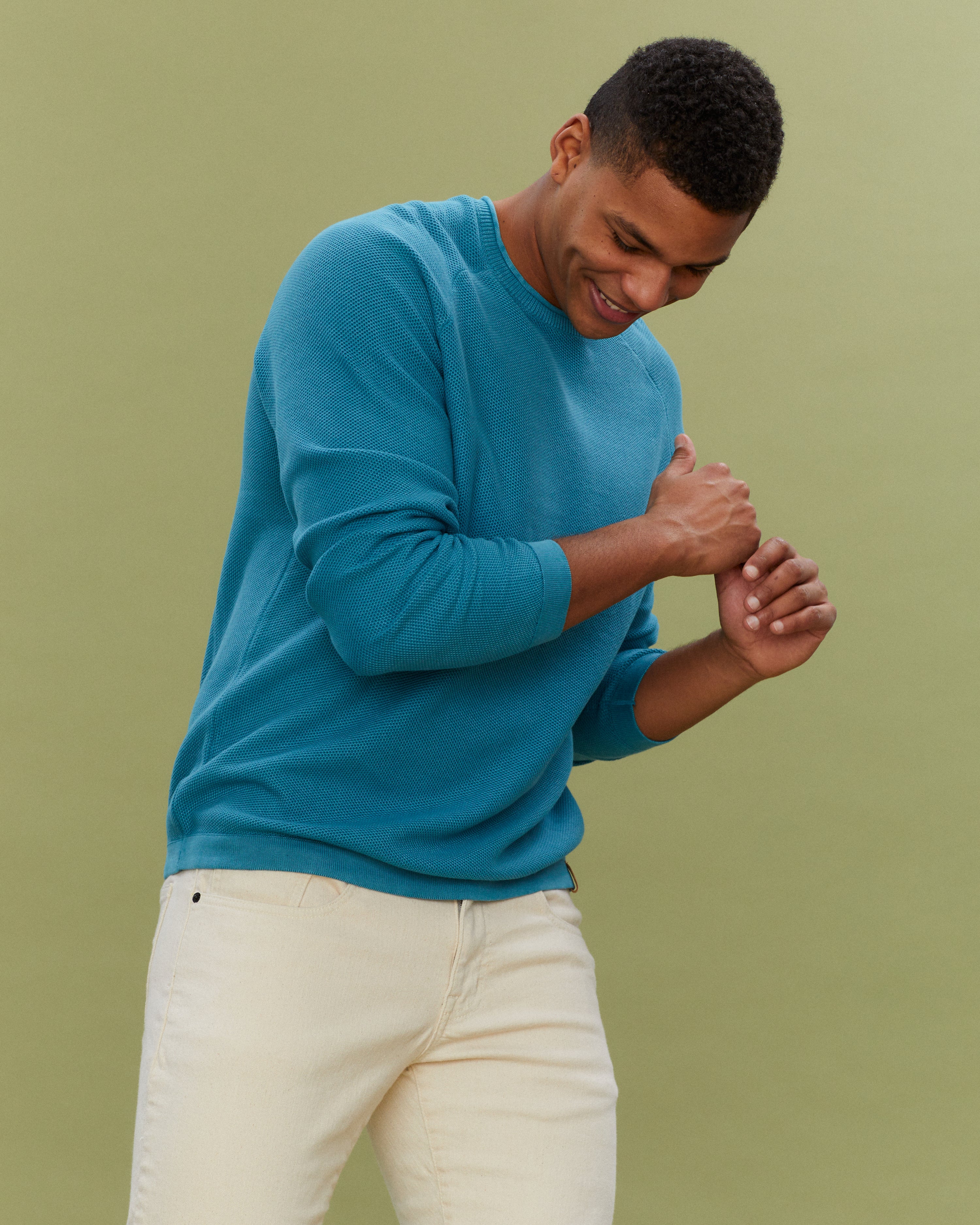 STONEWASH RAGLAN CREW IN HYDRO