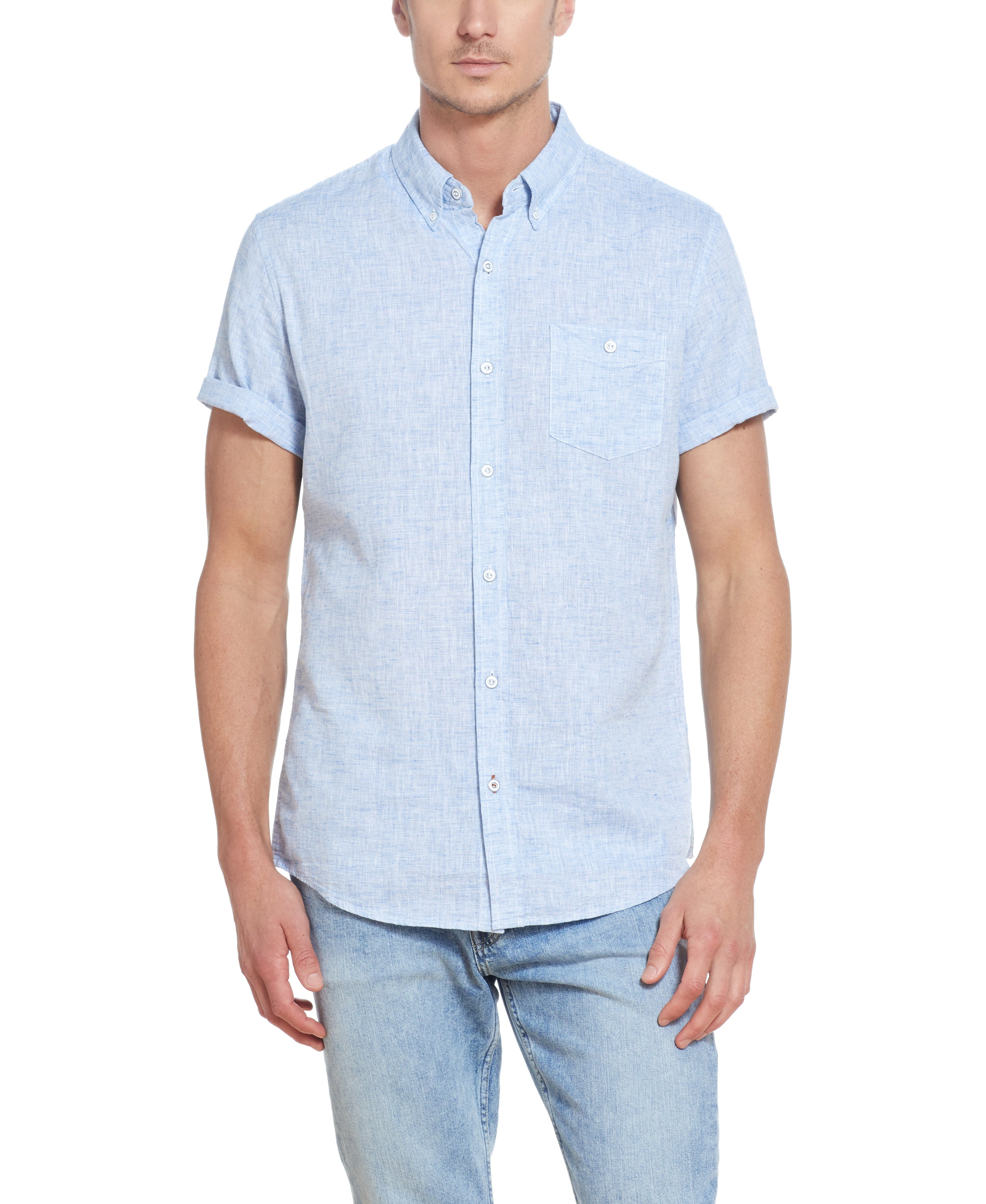 Linen Cotton Shirt in CENDRE BLUE