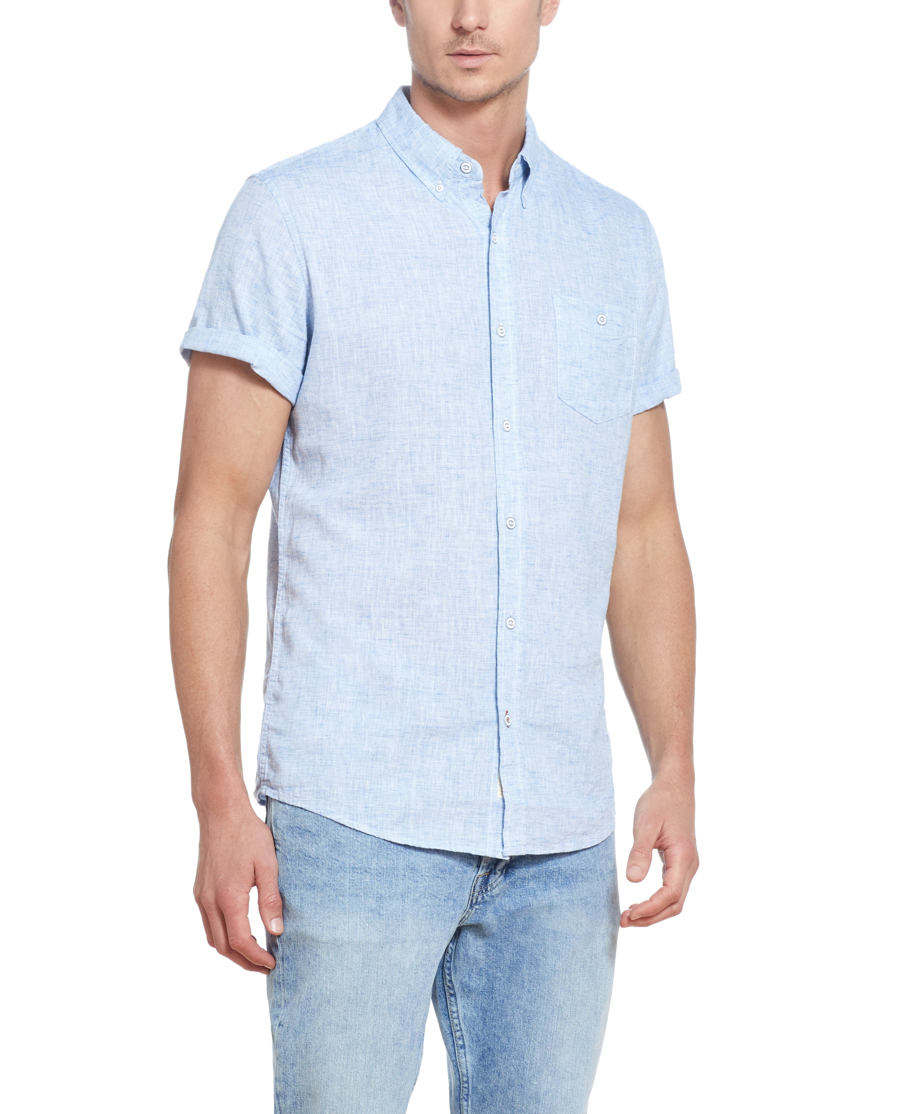 Linen Cotton Shirt in CENDRE BLUE