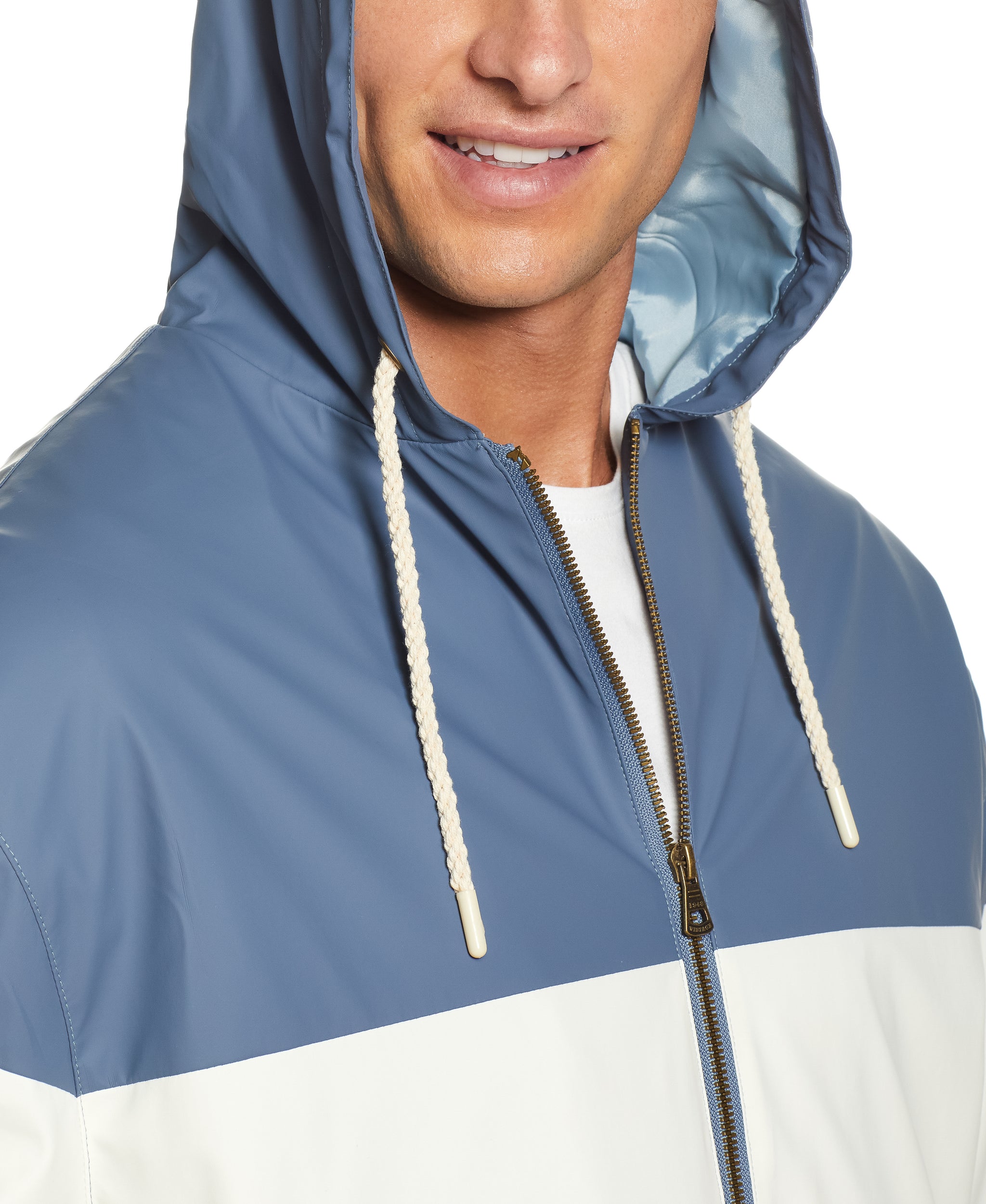 Full Zip Color Block Slicker in Flint Weatherproof Vintage