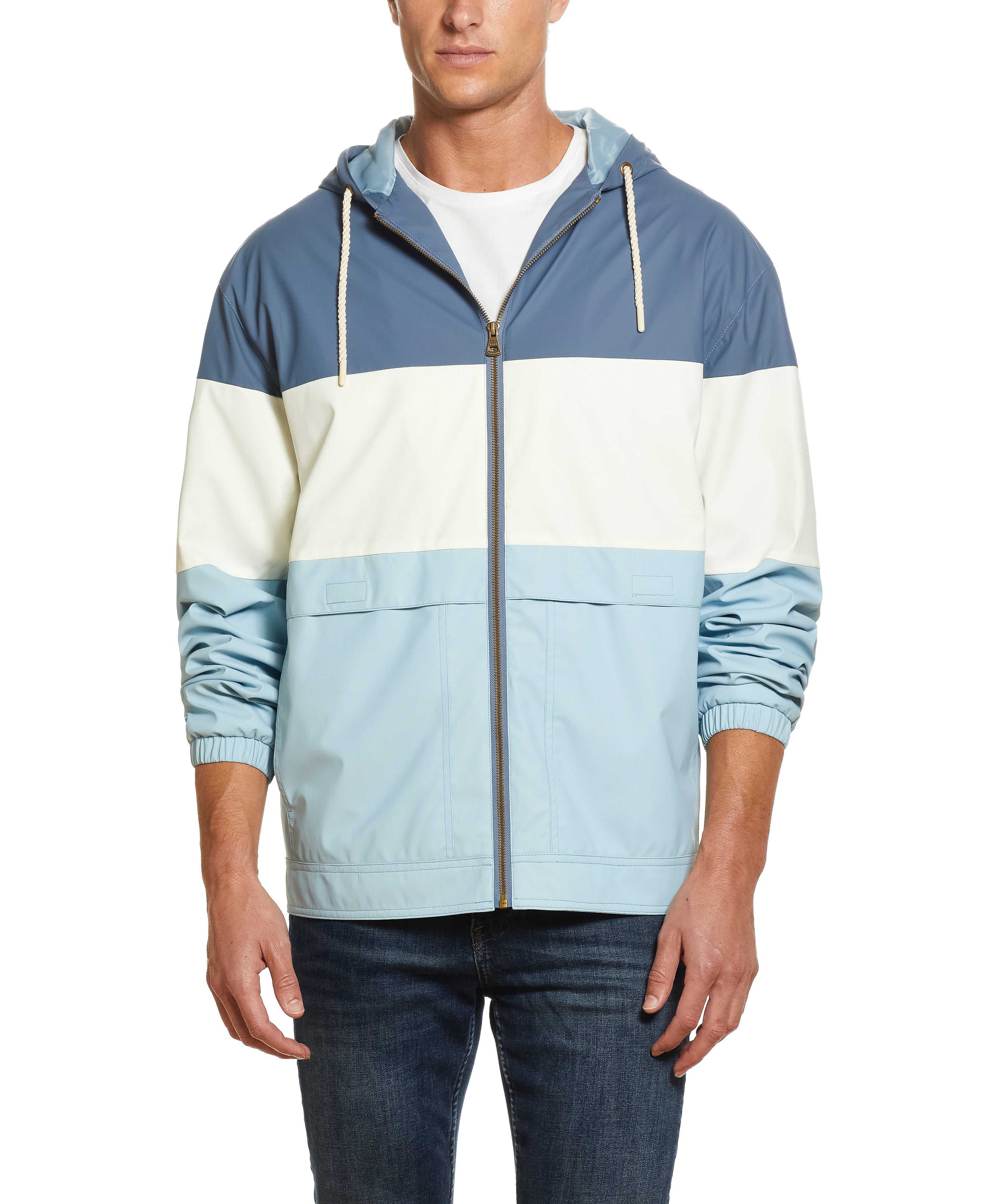 Full-Zip Color Block Slicker in Flint