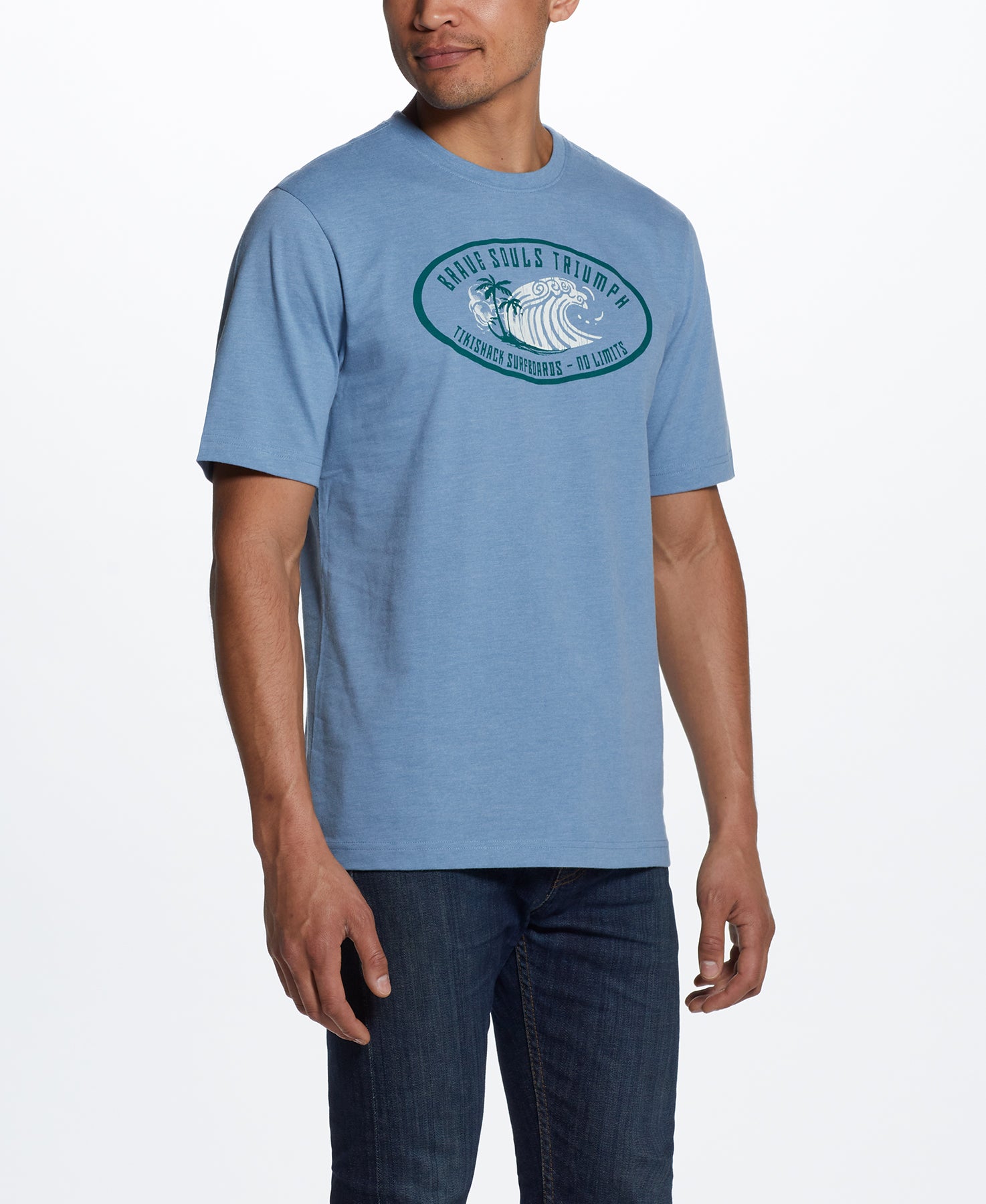 SURF WAVE TEE IN BLUE SHADOW