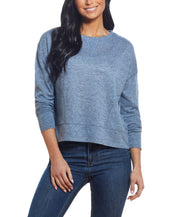 Texture Melange Sweater In Blue