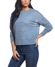 Texture Melange Sweater In Blue