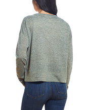 Texture Melange Top In Green