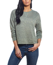 Texture Melange Top In Green