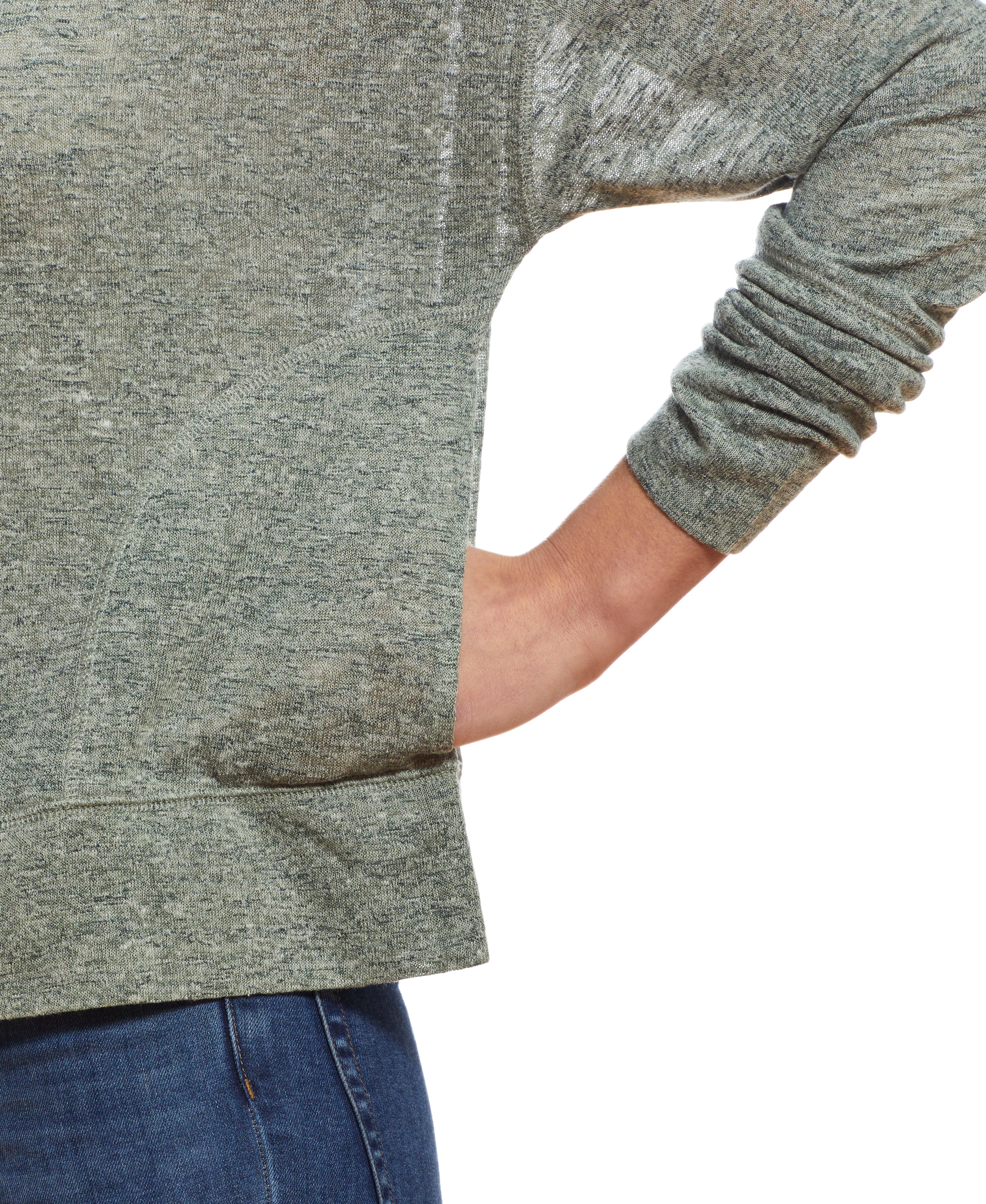 Texture Melange Top In Green