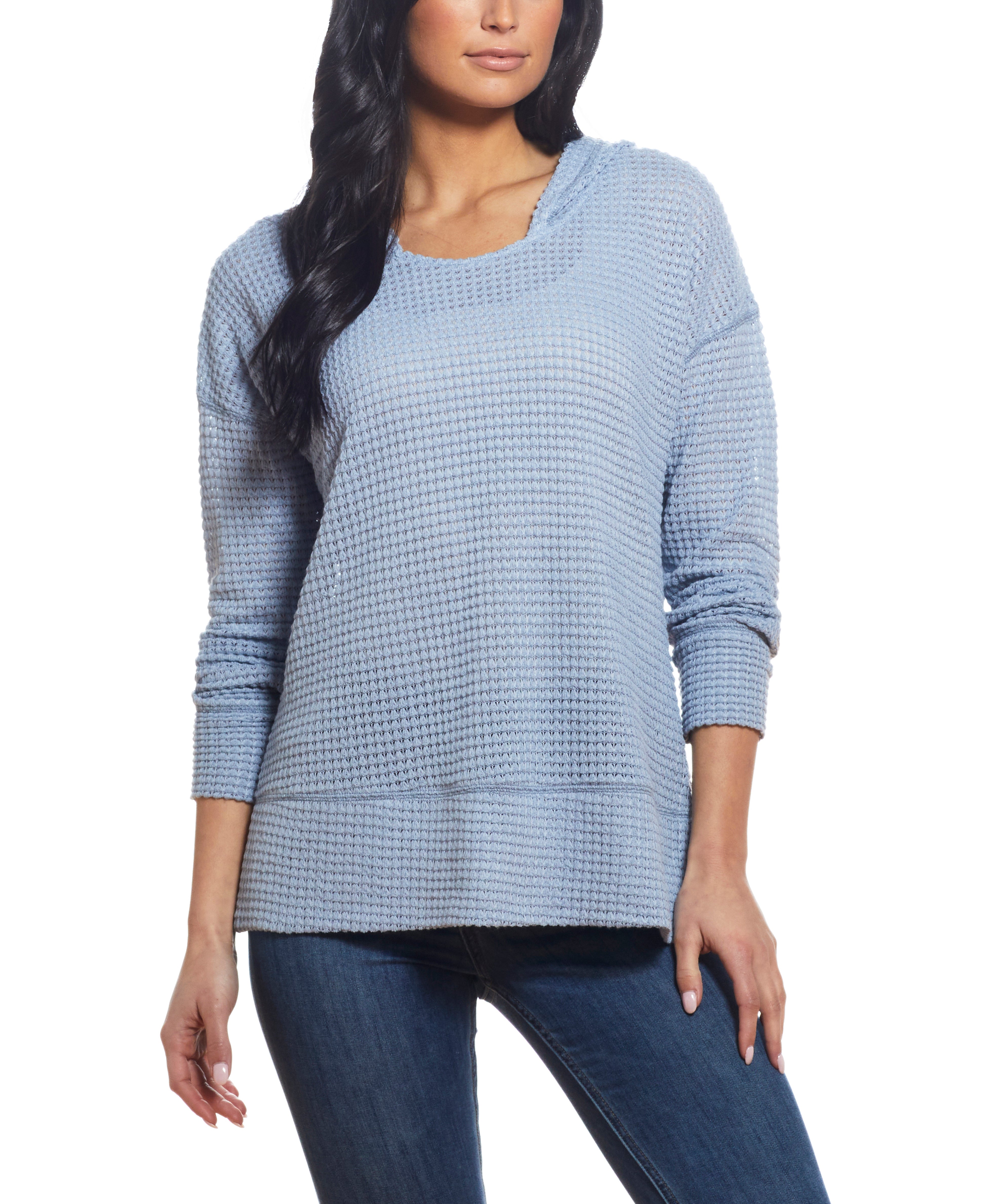 ' S Dolman Mesh Knit Hoodie