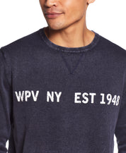 Stonewash Logo Crew Sweater In Blue Nights