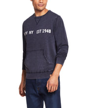 Stonewash Logo Crew Sweater In Blue Nights