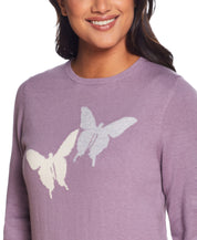 Butterfly Cotton Cashmere Sweater In Mist