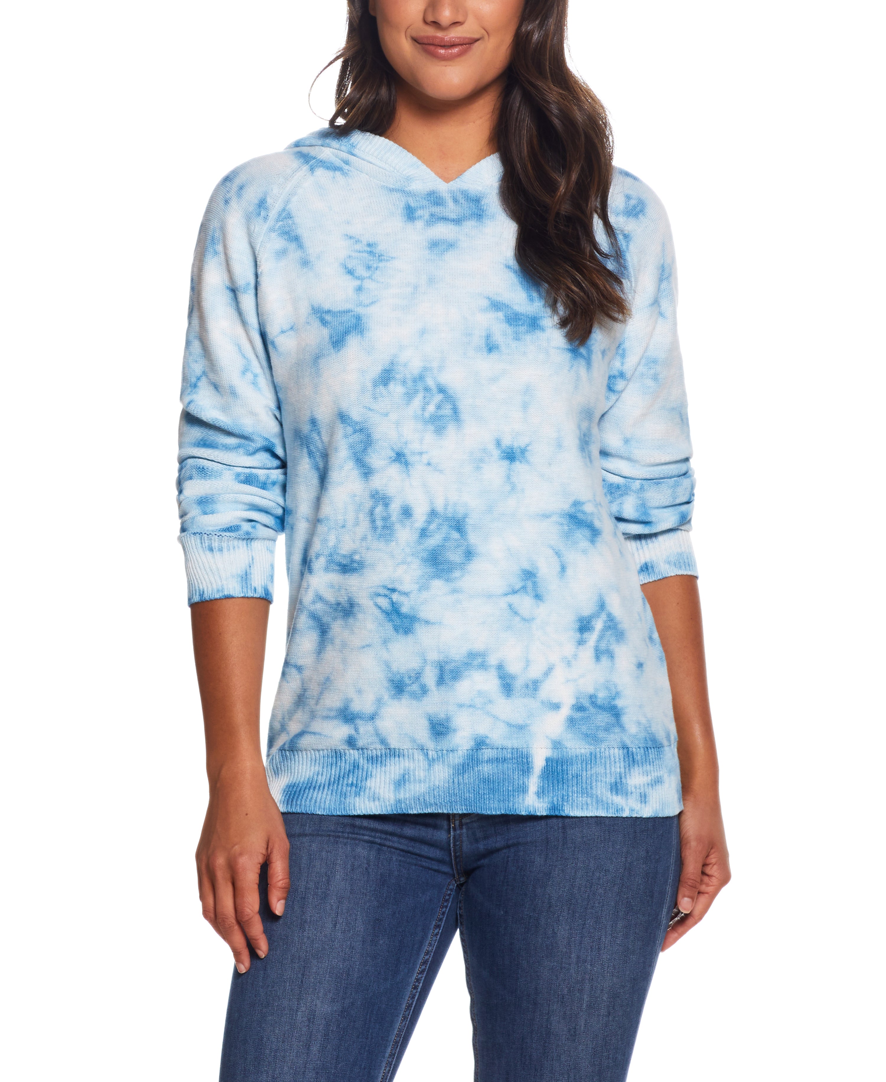 WATER COLOR SLUB HOODIE  in AQUATIC