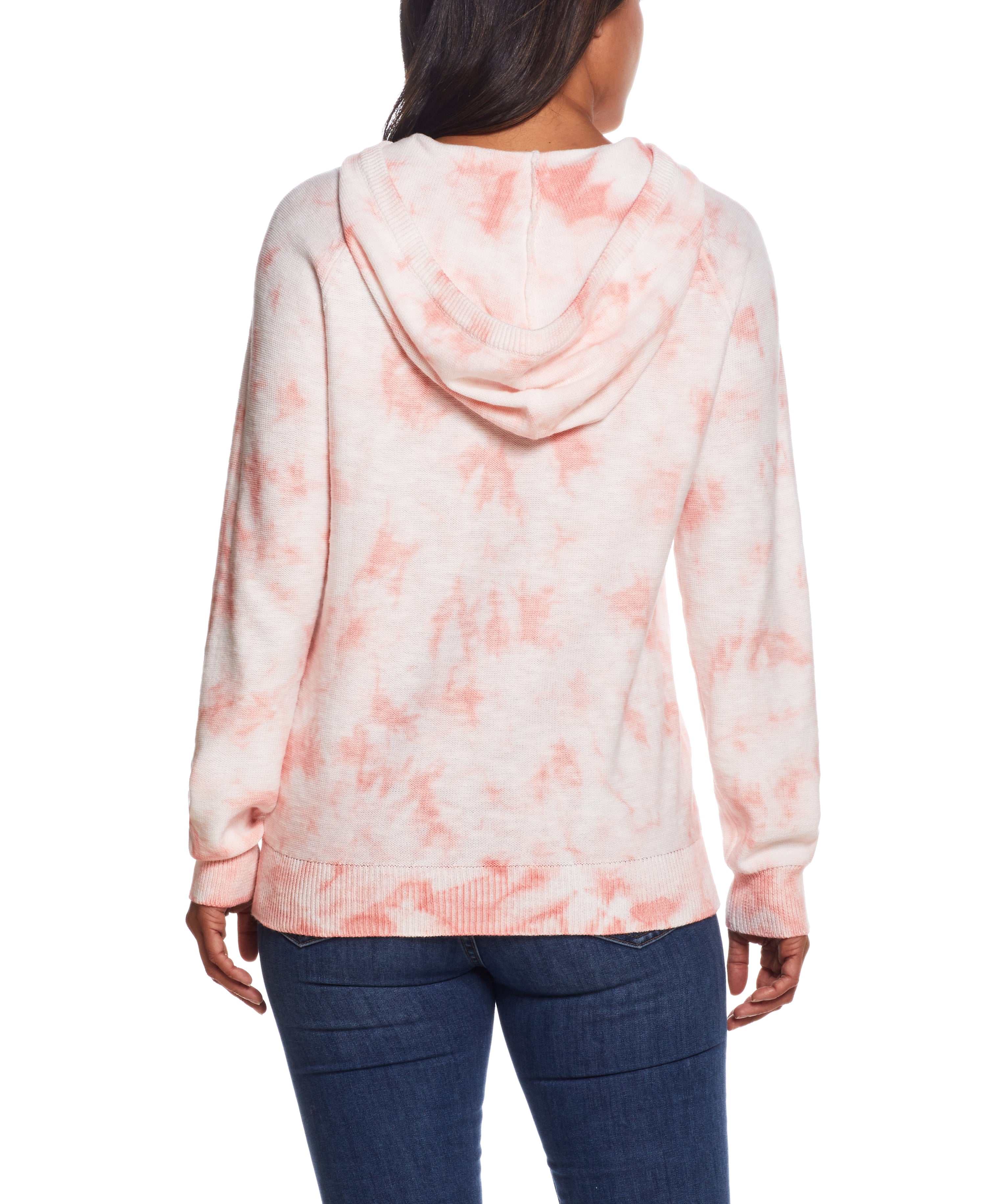WATER COLOR SLUB HOODIE  in CORAL