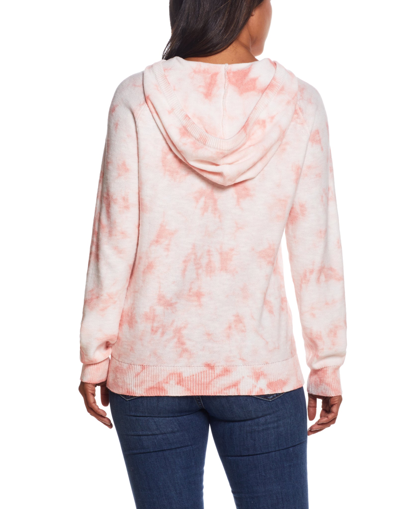 Water Color Slub Hoodie In Coral