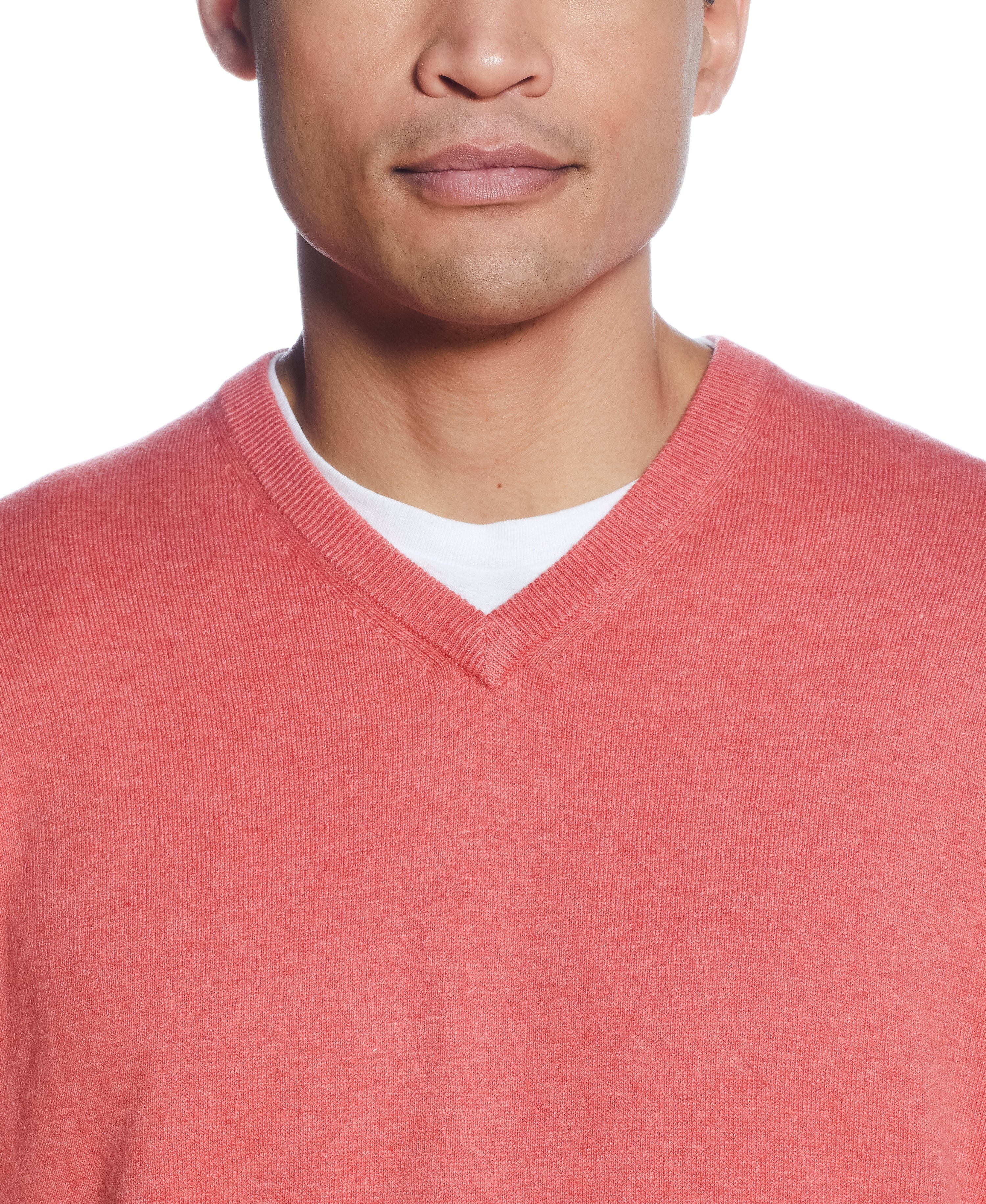 Cotton Cashmere V Neck Sweater in BERMUDA