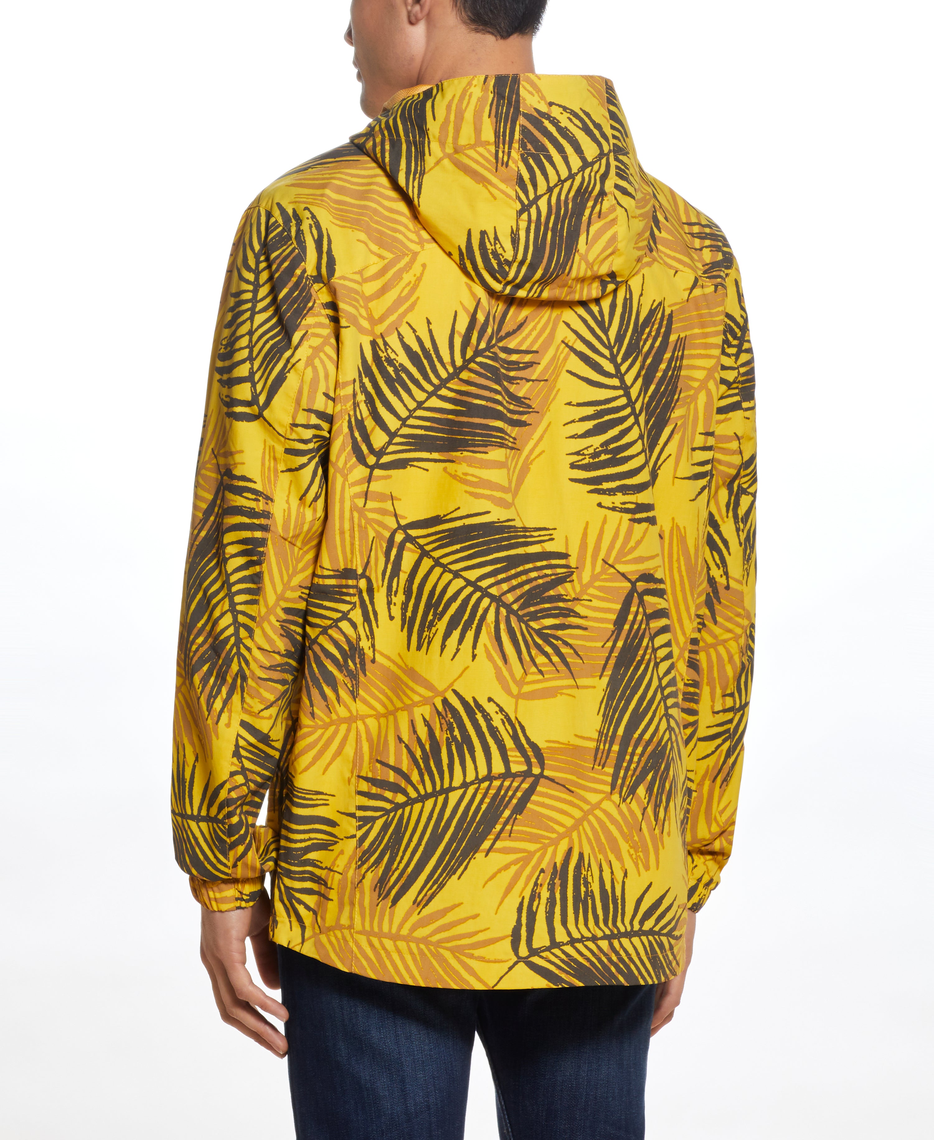 Full-Zip Hooded Nylon JACKET in YELLOW
