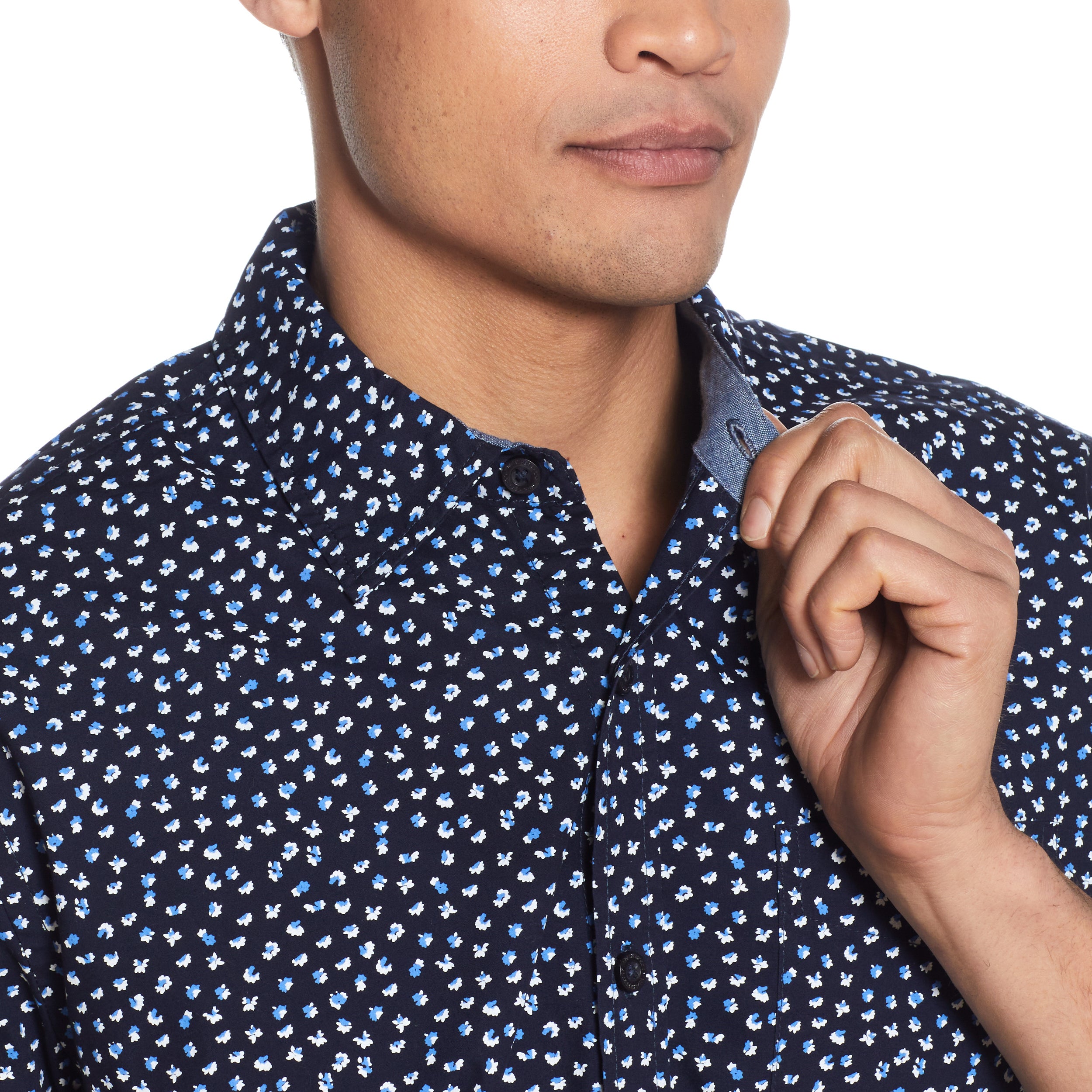 PEACHED POPLIN liberty PRINT IN POLAR NIGHT
