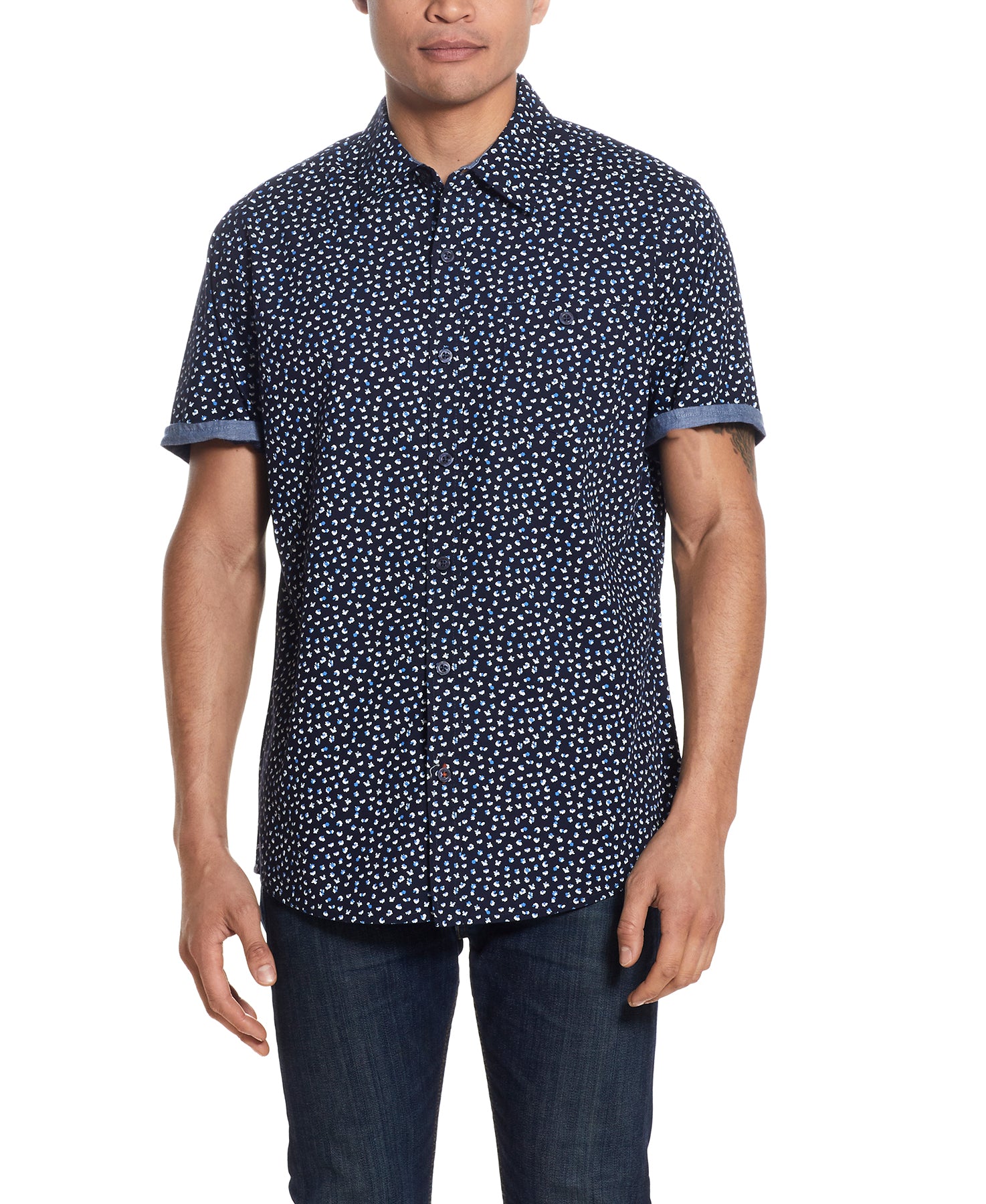 PEACHED POPLIN liberty PRINT IN POLAR NIGHT