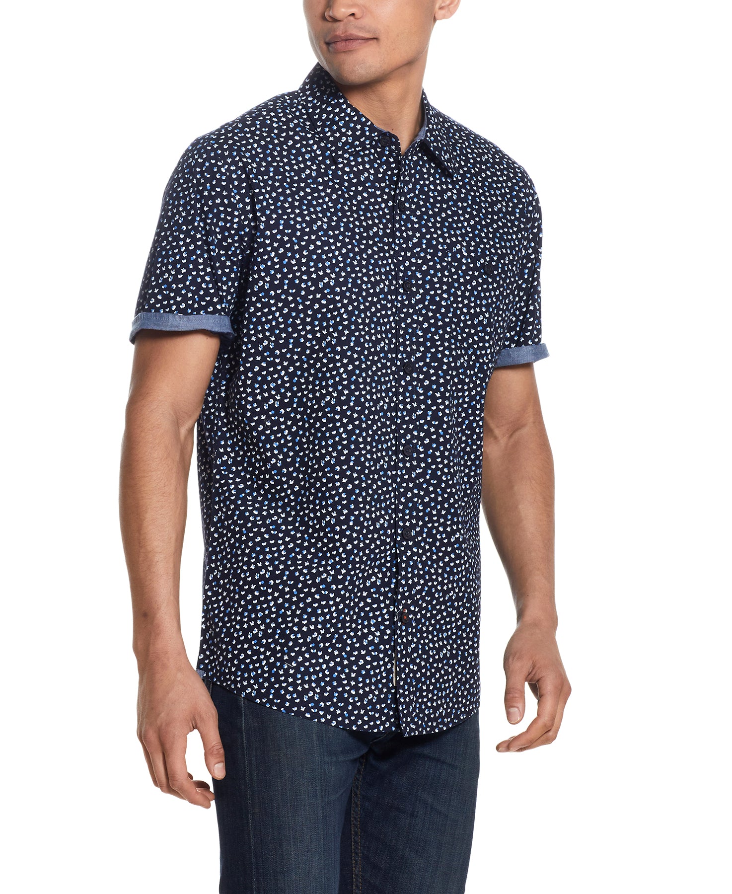 PEACHED POPLIN liberty PRINT IN POLAR NIGHT