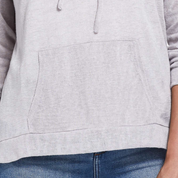 Womens Slub Hoodie Pullover in Silver