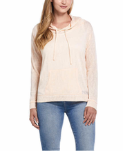 Womens Slub Hoodie Pullover in Peach