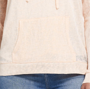 Womens Slub Hoodie Pullover in Peach